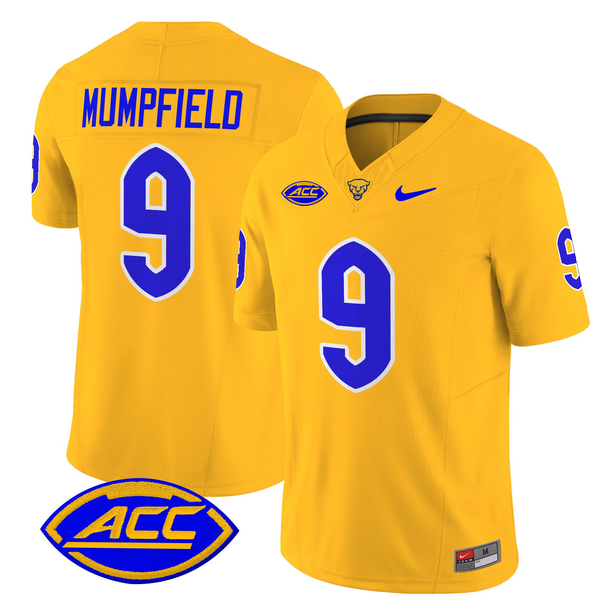 Men Pittsburgh Panthers #9 Mumpfield Yellow Nike 2024 Vapor Limited NCAA Jersey
